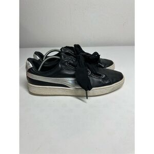 Puma Basket Heart Womens Size 10 Black White 363626 01